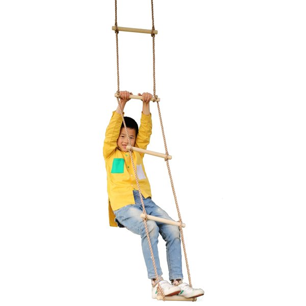Playberg 5 Step Climbing Wooden Rope Ladder QI003373